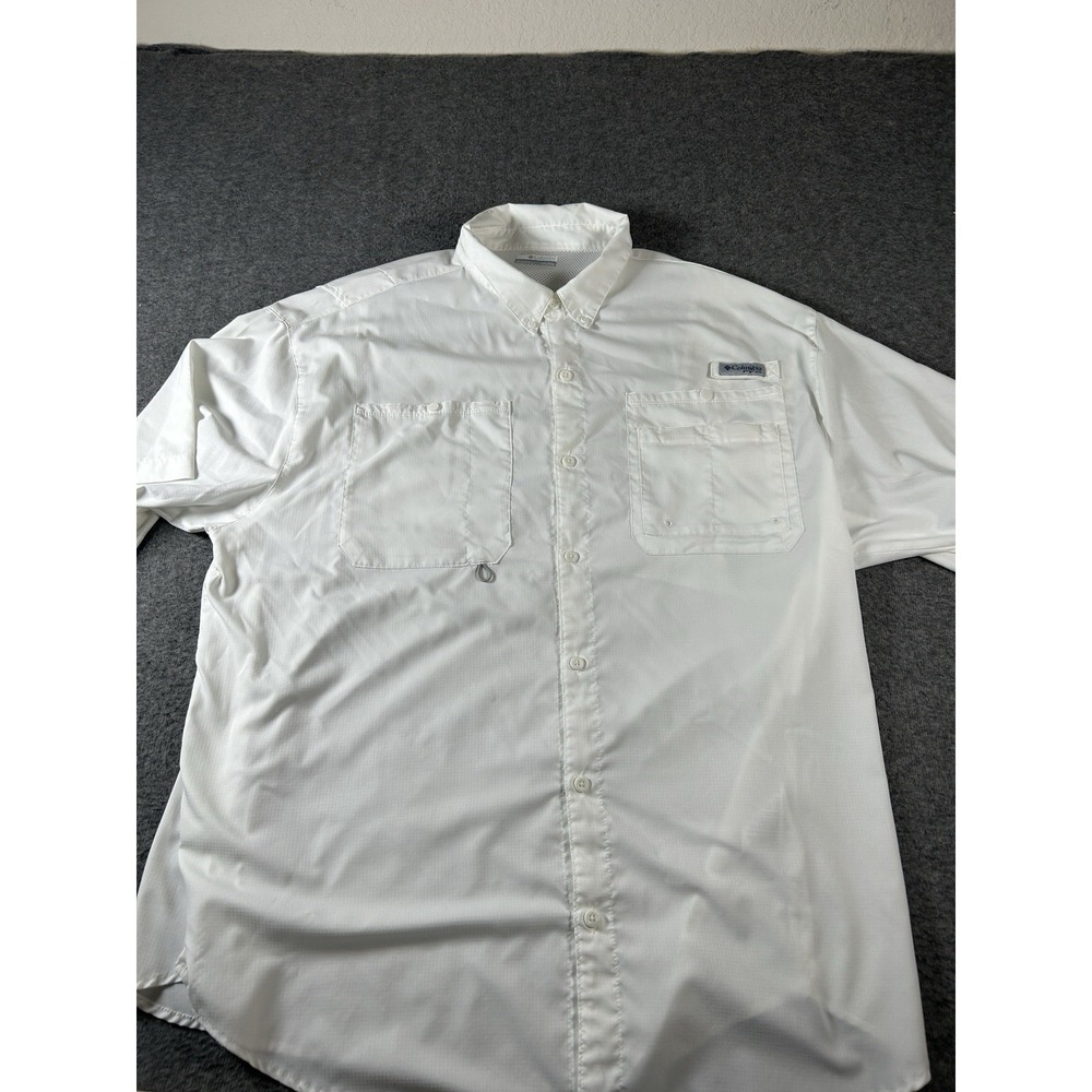 Columbia Shirt Mens 2XL White Short Sleeve Fishing Outdoor - Picture 4 of 9
